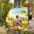 thumbnail image 4 of Hello Fall Autumn German Shorthaired Pointer Pumpkins Pickup Truck Round Wood Sign GSP Lover Dog Gift Hanging Wall Home Decor - 13011, 4 of 5