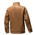 thumbnail image 4 of Nmnitkp Leather Jacket Men High Quality Fabric Fleece Men's Faux Leather Jacket Windproof Motorcycle Bomber Jacket Slim Fit Winter Coat with Zipper Pockets(Plus Size), 4 of 8