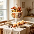 thumbnail image 3 of SDJMa Fall Patchwork Basket Door Hanger, 7.87" Rustic Wooden Door Sign for Autumn Harvest Thanksgiving Halloween Farmhouse Home Front Door Window Hanging Decor, 3 of 5