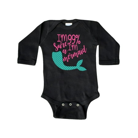 

Inktastic I m 99 Percent Sure I m a Mermaid Gift Baby Boy or Baby Girl Long Sleeve Bodysuit