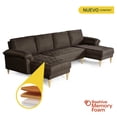 thumbnail image 2 of Sala Modular Doble Chaise Makora Salazar con Memory Foam Color Chocolate Lino Respaldo Reclinable de 3 Posiciones, 2 of 7