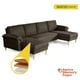 thumbnail image 2 of Sala Modular Doble Chaise Makora Salazar con Memory Foam Color Chocolate Lino Respaldo Reclinable de 3 Posiciones, 2 of 7