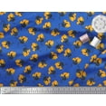 thumbnail image 3 of Soimoi Blue Japan Crepe Satin Fabric Leaves & Floral Clip Art Decor Fabric Printed Yard 42 Inch Wide, 3 of 3