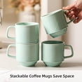 thumbnail image 3 of Adewnest Stackable Coffee Mugs Set: 13 oz Ceramic Stacking Cups for Cappuccino Latte Tea - Microwave Safe Mug for Home & Office - 4 PCS, 4 Color Assorted, 3 of 7