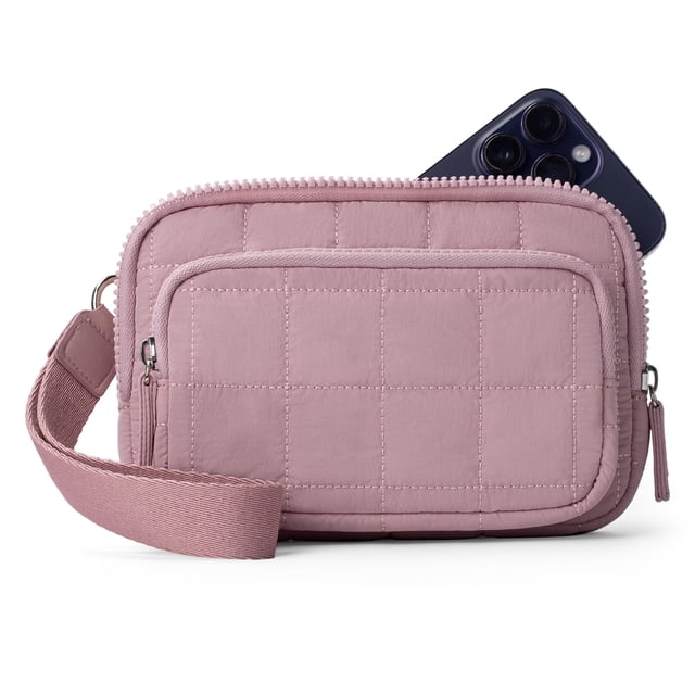 Cartera de pulsera VONAL, acolchada, de nailon, con bloqueo RFID, rosa, para mujer
