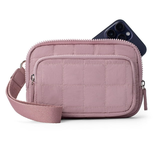 Cartera de pulsera VONAL, acolchada, de nailon, con bloqueo RFID, rosa, para mujer