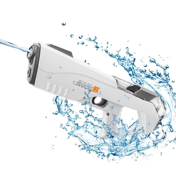 Ultimate Phantom Electric Water Gun: 32-Ft Range, Battery-Powered, Water Tank & LED Lights. Perfect for summer, beach, pool & garden fun. For kids 3 . Great water park gift(Grey)