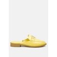 thumbnail image 2 of YASHTA Yellow Patent Studded Flat Mules, 2 of 6
