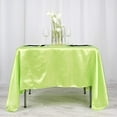 thumbnail image 4 of BalsaCircle 72" x 72" Apple Green Square Satin Table Overlays Wedding Party Tablecloth Linens Dinner, 4 of 5