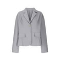 thumbnail image 7 of Eryao Linen Blazer Jackets for Women 2025 Solid Color Long Sleeve Suit Cardigan Business Casual Open Front Formal Workwear,Gray,L, 7 of 7
