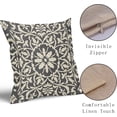 thumbnail image 4 of Dark Grey Pillow Covers 16x16 Set of 2 Gray Cream Bohemian Ethnic Carpet Boho Style Vintage Flower Print Decorative Throw Pillows Outdoor Square Cushion Cases Farmhouse Decor for Home Sofa Bed, 4 of 6