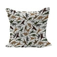 thumbnail image 1 of Jurassic Fluffy Throw Pillow Cushion Cover, Pattern Dinosaurs Enormous Museum History Cartoony Illustration, Decorative Square Accent Pillow Case, 18" x 18", Dark Orange Burgundy, by Ambesonne, 1 of 5