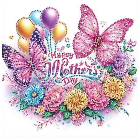 5D DIY Diamond Painting Kit Floral Butterfly Creative Handicraft for Home Wall Decor, Birthday or Christmas Gift