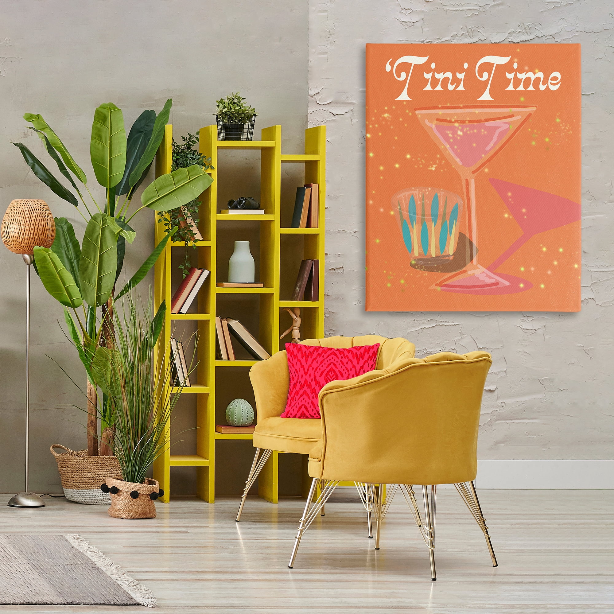Stupell Industries Tini Time Cocktail Food & Beverage Painting Wrapped Canvas Art Print Wall Art, 36 x 48