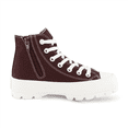 thumbnail image 2 of Cushionaire Vespa Women's Chunky Canvas High Top Sneakers with Memory Foam and Side Zipper, Platform Lug Sole Fashion Shoes for Women, 2 of 5