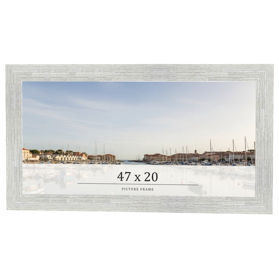 47x20 Frame White Real Wood Picture Frame Width 1.5 inches | Interior Frame Depth 0.5 inches | Barn