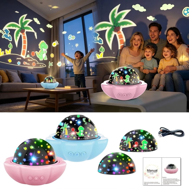 Tong Interactive Dinosaur Projection For Kids – Educational Night Light Projector For Bedtime Play And Imaginative Learning