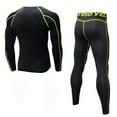 thumbnail image 2 of LANBAOSI Men Workout Set Compression Shirt and Pants Male Top Long Sleeve Sports Tight Base Layer Suit Quick Dry & Moisture-Wicking Size Small, 2 of 5