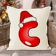 thumbnail image 2 of Puntoco Funda de almohada con letras navideñas, funda de almohada decorativa para sofá festivo, funda de cojín con estampado de lino, 2 of 5