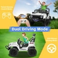 thumbnail image 4 of TCARAIWEN 24V Two Seater Kids Electric Car Ride on Cars,Powered 4-Wheel Battery Car with Remote Control MP3 LED Bluetooth Music for Kids 2+,White, 4 of 7