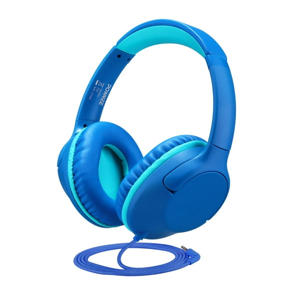 Auriculares POWMEE P20 para niños, supraaurales, 94 dB, volumen limitado, color azul