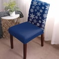 thumbnail image 2 of Chair Covers for Dining Room Set of 8,Christmas Snowflake Stretch Seat Protector Removable Washable Chairs Slipcovers for Kitchen Banquet Wedding Hotel,Winter Snowfall on Sage Green, 2 of 6