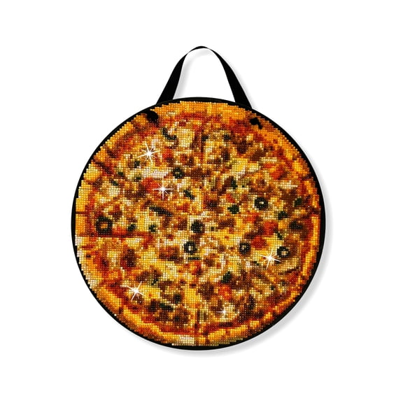 Diamond Painting Art Kit, Pizza Wood Sign