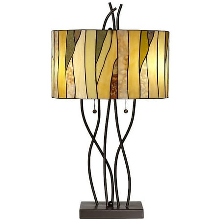 UPC 736101569015 product image for Pacific Coast Lighting Oak Vine Table in Bronze with Stained Glass Shade | upcitemdb.com