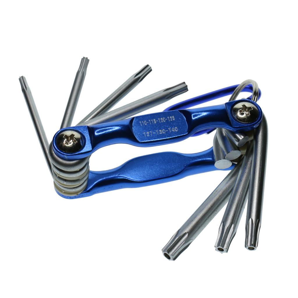 7 Piece Portable Folding Star Wrench Set, Tool Set, Chrome Vanadium Steel