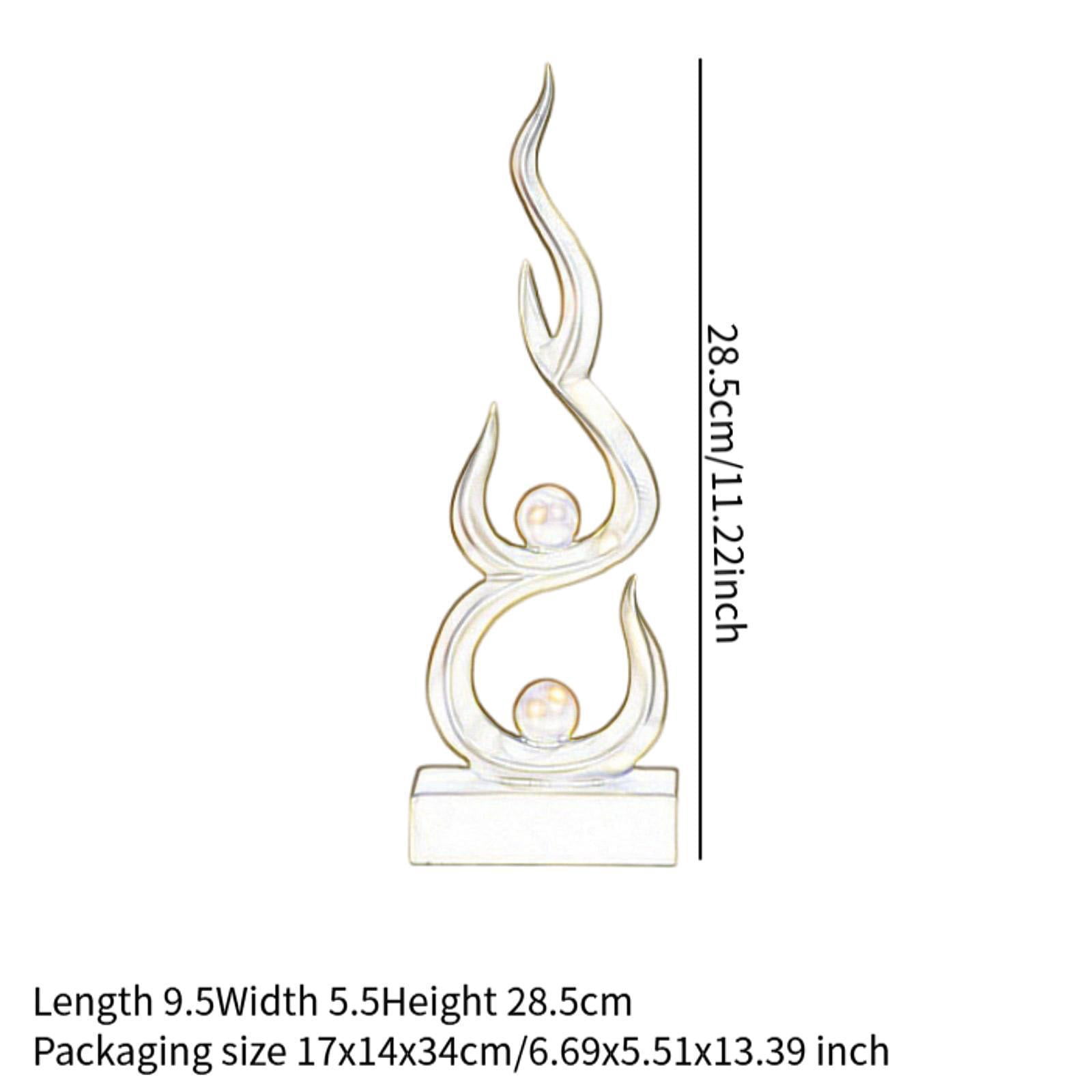 Dualoai Modern Resin Flame Bird Sculpture Figurine for Patio Office Bookshelf and Garden Yard Art Ornament Holiday Spring Decor Gift