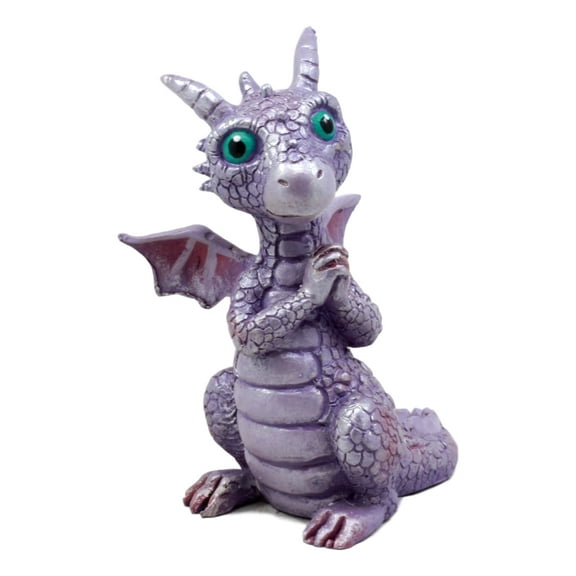 Ebros Gift Night Fury Purple Twilight Dragon Figurine 3.75"H Collectible Wishing Dragon Miniature