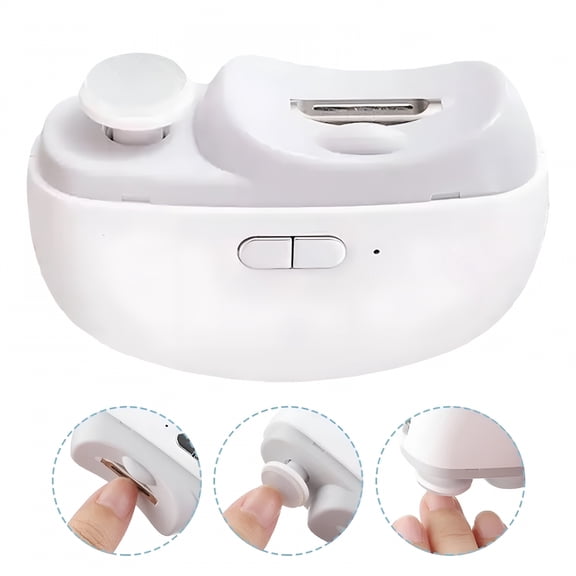 EXLEAF 2026 New 2 in 1 Electric Nail Clipper with Nail File & Led Light & 2 Speeds, Nail Scraps Storage, Usb Rechargeable, Fingernail Trimmer for Adults Seniors, White