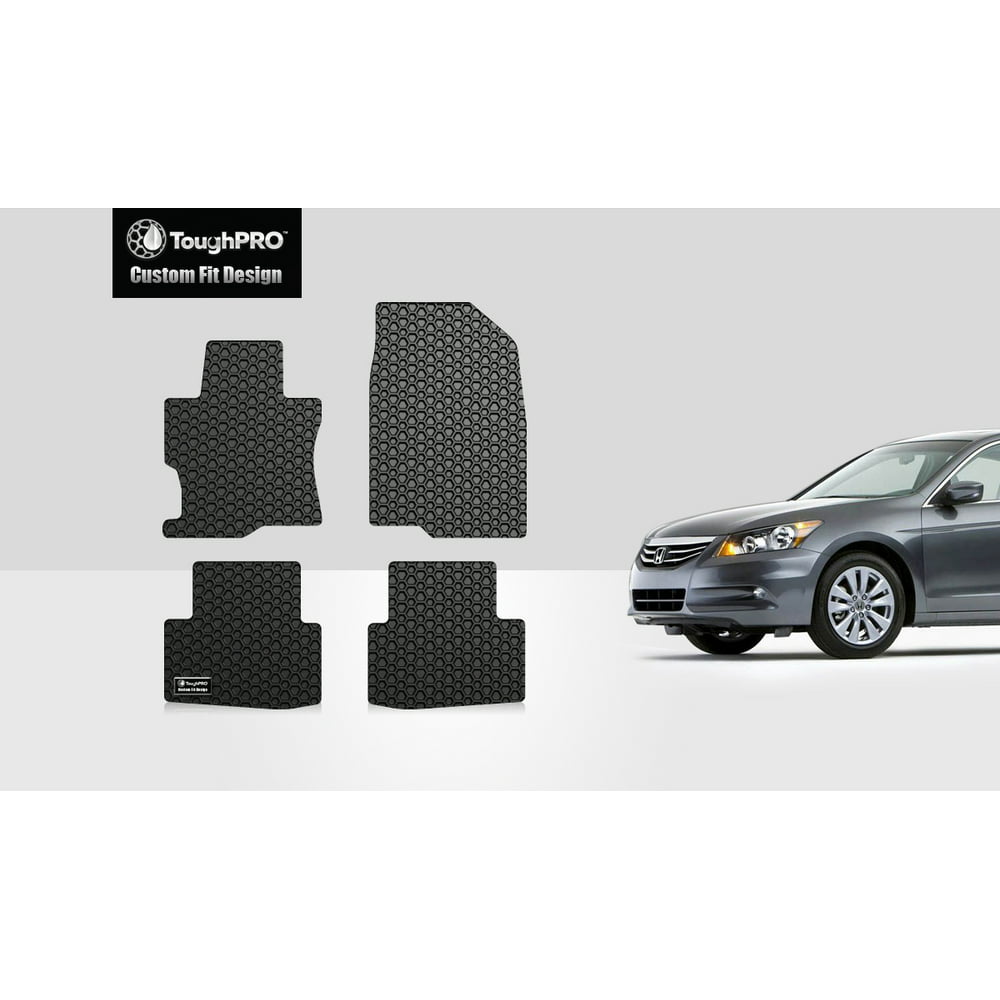 ToughPRO - HONDA Accord 1st & 2nd Row Mats - All Weather - Heavy Duty - Black Rubber - 2009 2009 Honda Accord All Weather Floor Mats