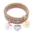 thumbnail image 2 of Juego de 3 pulseras multicapa elegantes y con estilo, de cadena elástica, ideales para la oficina o eventos formales. Pulsera de perlas, 2 of 4
