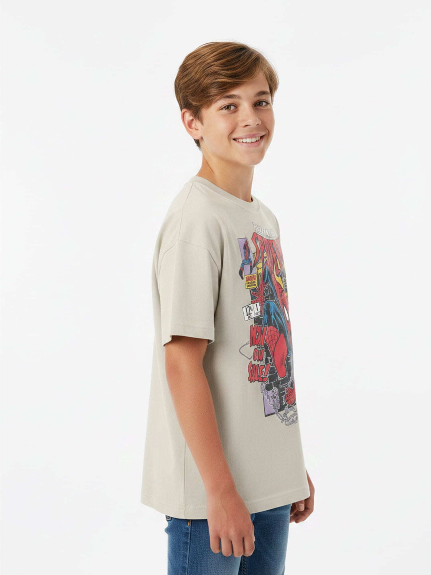 Spider-Man, Boys' Relaxed Graphic T-Shirt, Comic Spidey, Sizes 4-18