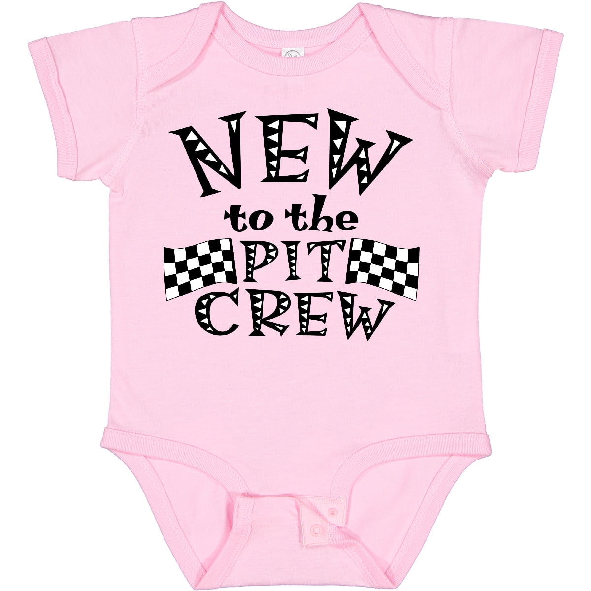 Inktastic New to the Pit Crew Racing Flags Boys or Girls Baby Bodysuit