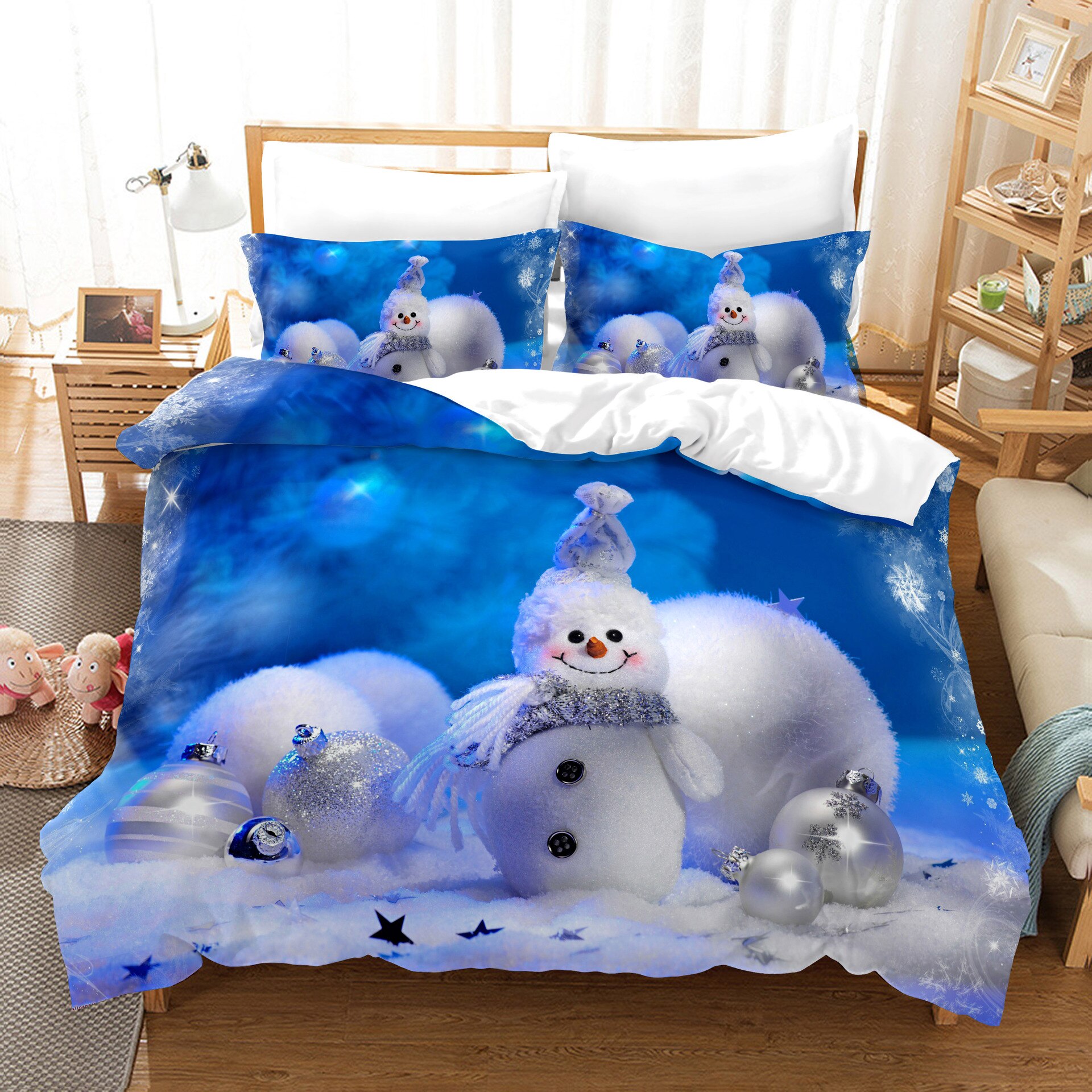 3D Printed Bedding Set Christmas Bedclothes Festival Bedding Set kawaii