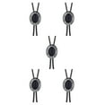 thumbnail image 2 of Sonducket Bolo Tie para hombres Corbatas occidentales con cordón de cuero de PU Collar colgante de piedra Corbatas para hombres Decoraciones para el día Ágata negra 5piezas Sonducket CBP189633, 2 of 4