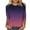 Purple, variant on Herrnalise Women's Fashion Casual Round Neck 3/4 Sleeve Printed Loose Shirt Blouse Tops Red 3XL