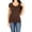 Brown, variant on Women's Basic Short Sleeve V Neck T-Shirt Top