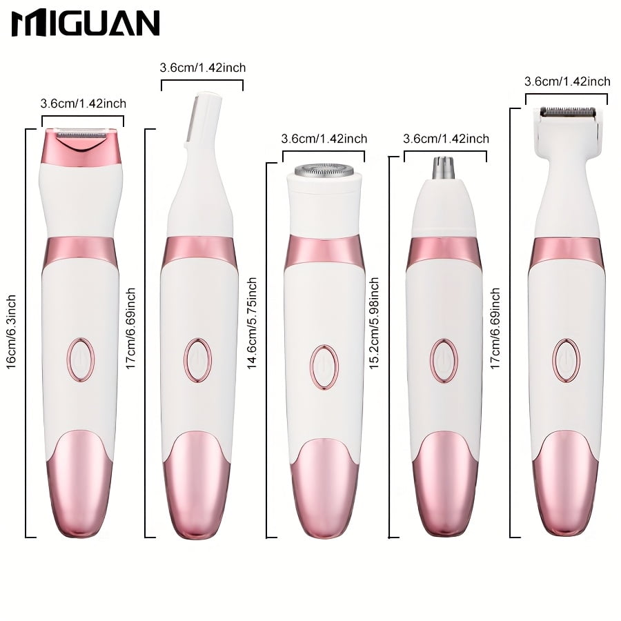 Women's 4-in-1 Digital Display Electric Hair Removal Kit, USB Rechargeable Multi-functional Trimmer, Underarm Shaver, Face Trimmer, Nose Hair Trimmer, Full Body Hair Removal Device