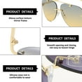 thumbnail image 3 of Gafas de sol de moda para tiro callejero, gafas de sapo sin marco con borde cortado de doble haz, hechas de metal, 3 of 5
