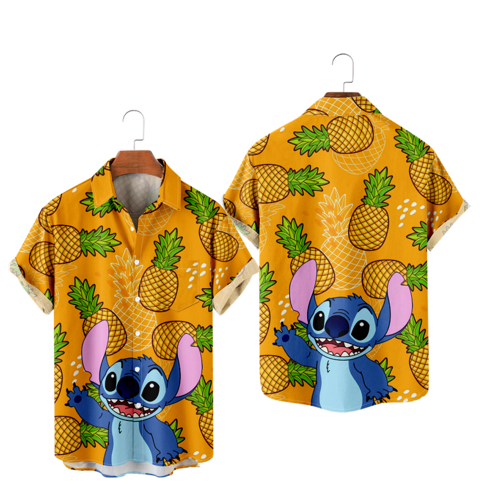 Lilo And Stitch Family Matching Shirts Men's Activewear Button-Down ...