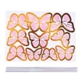 thumbnail image 1 of Parte superior de la tarta de mariposa, parte superior de la tarta de metal dorado con la frase "Feliz cumpleaños", decoración para fiesta de tarta de cumpleaños de niña, 1 of 7