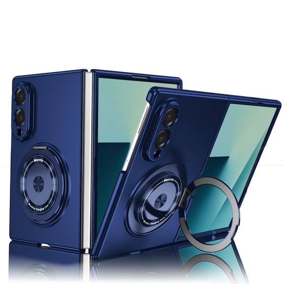 Dteck Magnetic Case for Samsung Galaxy Z Fold8, Compatible with MagSafe 360° Rotating Magnetic Ring Kickstand Phone Case Slim Hard PC Protective Cover for Galaxy Z Fold 8,Royalblue