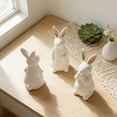 thumbnail image 4 of THHEIC Spring Easter Bunny Figurine, White Ceramic Rabbit Statue 7.2 Inches Tall, Table Centerpiece for Mantel, Shelf, and Home Easter Holiday Decor, 4 of 4