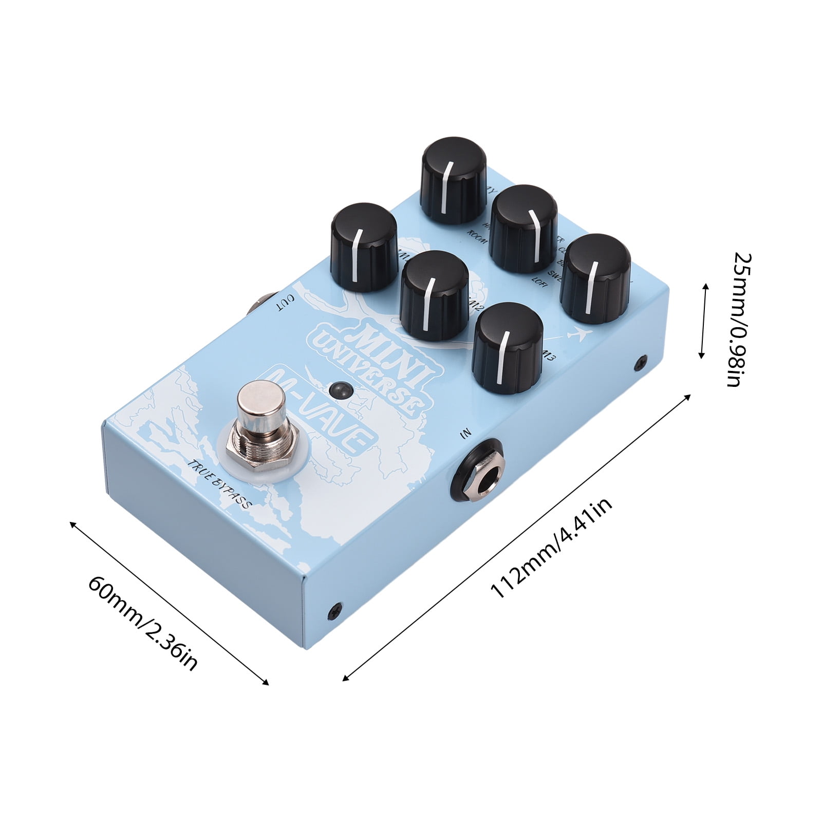 M-VAVE Digital Reverb Pedal Guitar Effect 9-Mode Selection Modeling Reverberation for Bass Universe