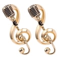 thumbnail image 3 of KAKOWELY Broche pin 2 Pcs Note de Musique Vintage Microphone Ensemble de Broche pin à Thème Musical Rétro Élégant Broche pin Décoratif Col Rabattu Nouveauté, 3 of 5