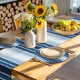 thumbnail image 4 of Navy Blue Ombre Stripe Round 13 Inch Placemats Set of 6, Farmhouse Simple Striped HeatResistant Non Slip Place Mats for Dining Table, Wipeable Braided Kitchen Table Mats for Housewarming, 4 of 9