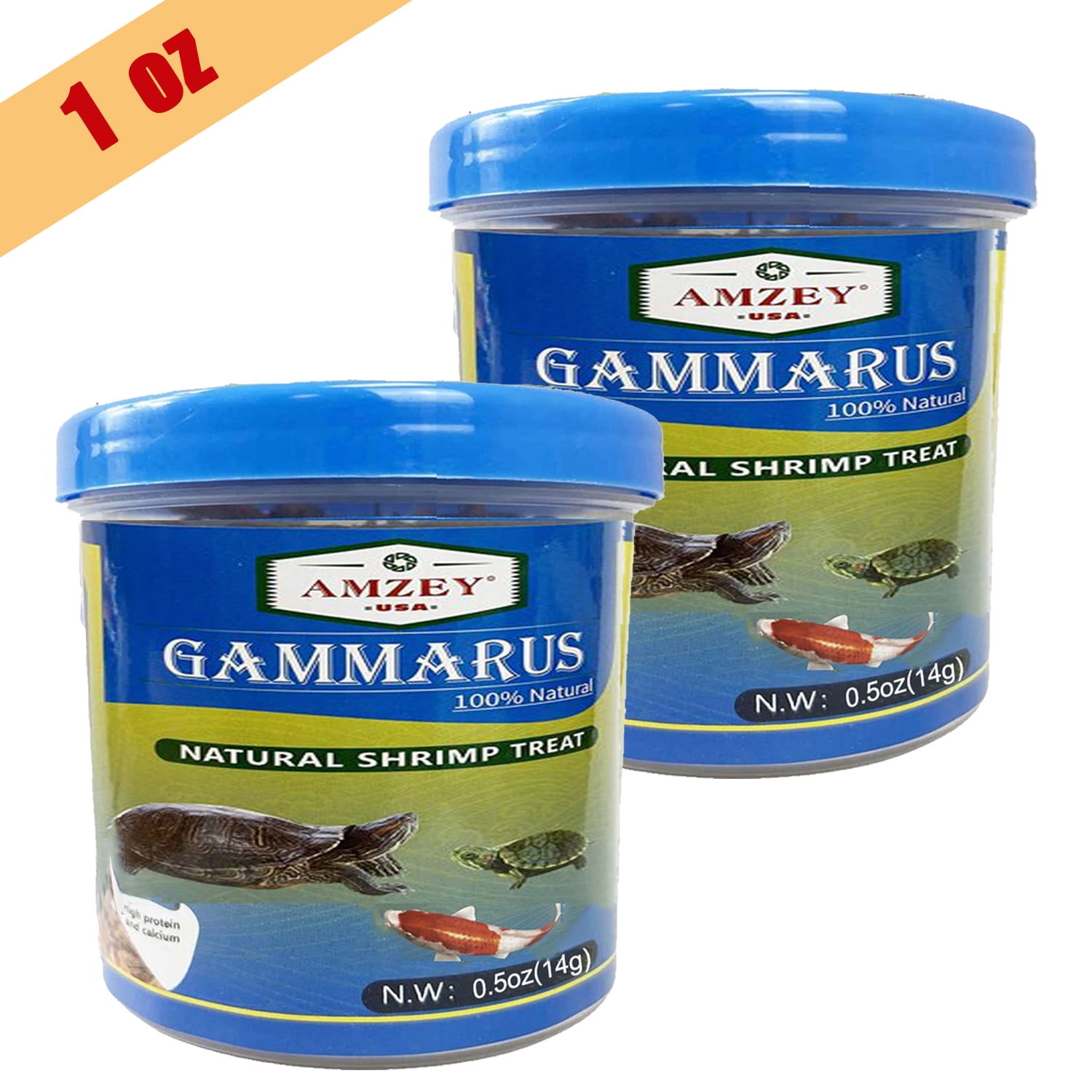 2 Pack 0.5 oz Sun Dried Baby Shrimp for All Tropical Fish, Betta, Koi, Guppy, Cichlid, Goldfish